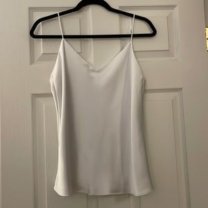 Club Monaco white adjustable strap v-neck cami (satin look and feel)